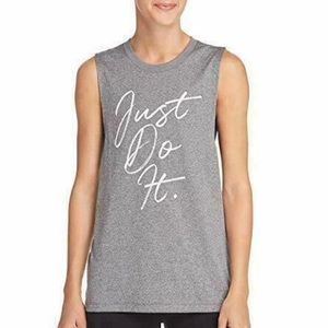 NIKE Women’s Just Do It Training Tank Athletic Cut Gray Sz Medium